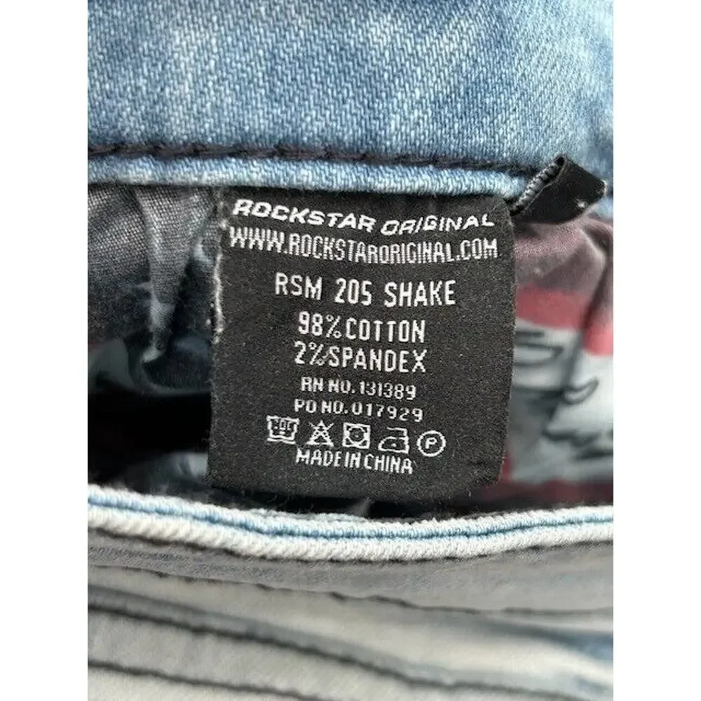 Rockstar Original Mens Stacked Flare Denim‎ Jeans Shake Blue 32 NWT Streetwear